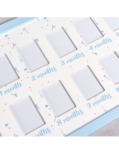 Marco Foto 12 Meses Bebé Azul