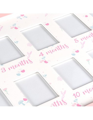 Marco Foto 12 Meses Bebé Rosa