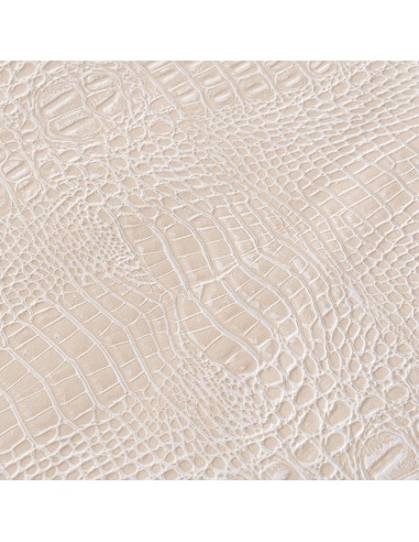 White Crocodile/Beige Leatherette