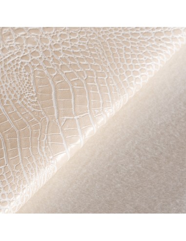 White Crocodile/Beige Leatherette