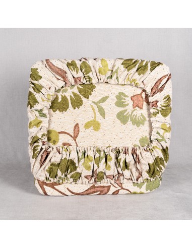 Cojín para asiento flores verdes