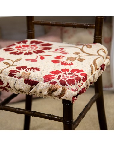 Cojín para asiento flores rojas