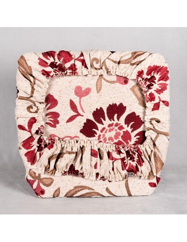 Cojín para asiento flores rojas
