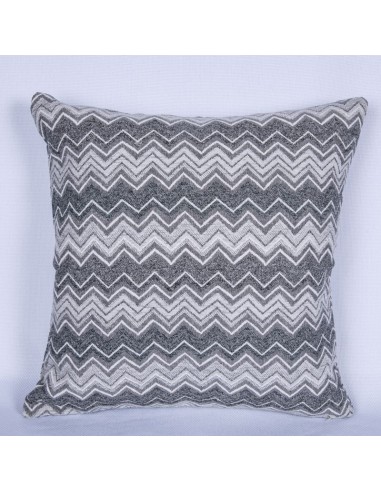 FUNDA DE COJÍN ZIG-ZAG GRIS