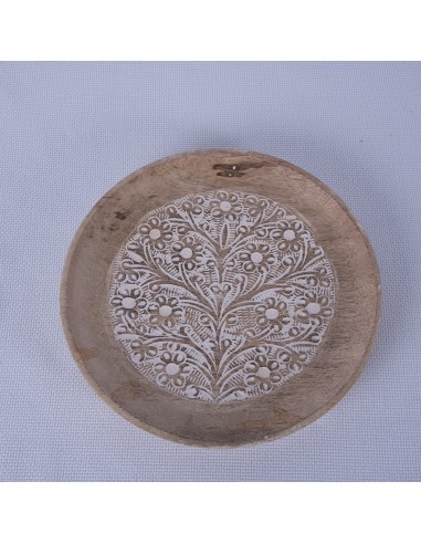 CENTRO MESA REDONDO FLORES MADERA