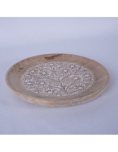 CENTRO MESA REDONDO FLORES MADERA