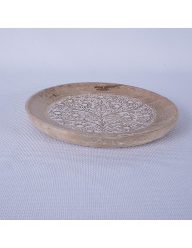 CENTRO MESA REDONDO FLORES MADERA