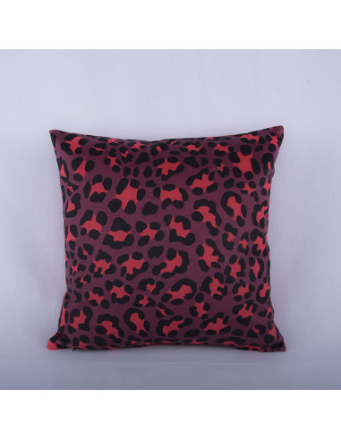 FUNDA COJIN LEOPARDO ROSA
