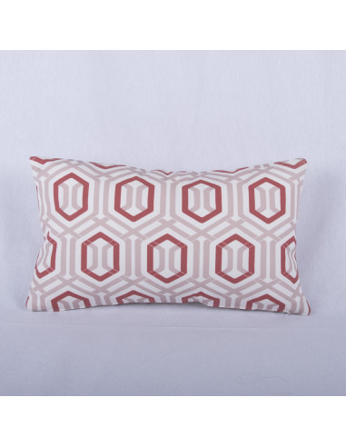 FUNDA DE COJIN GEOMETRICO TEJA